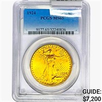 1924 $20 Gold Double Eagle PCGS MS65