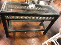 Heavy Metal Couch Table With Glass