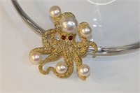 New 18k goldplate over Sterling Octopus Pendant