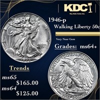 1946-p Walking Liberty Half Dollar 50c Grades Choi