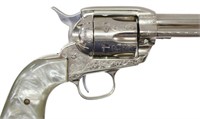 VIRGINIAN DRAGOON 45 COLT ENGRAVED NICKEL REVOLVER