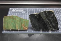 2 Jade Slab, One Translucent Green, One Dark Green