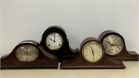 4 Tambour Mahogany Mantle Clocks