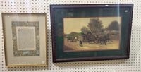 2 Framed prints, one of a horse drawn