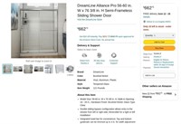 W5247  DreamLine Alliance Pro Shower Door 56-60 x