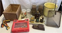 Vintage Laps, Hickory Router Bits, Wooden Box,