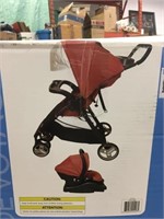 New Cosco Simple Fold Plus Travel System -Ruby Red