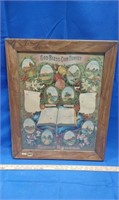 1904 Framed Victorian Family Record