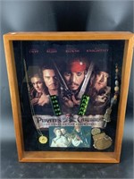 Shadowbox with "Pirates of the Caribbean" collecti