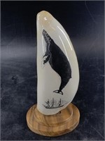 Richard Freeman scrimmed sperm whale's tooth, with