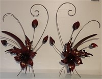 Metal Flower Wall Art Decor (2x) Lot H: 27"