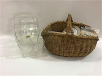 Basket Filled w/ Various Longaberger Accessories