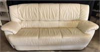 Cream Leather Couch