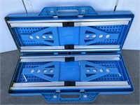Blue folding picnic table