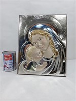 Cadre Sainte Vierge Marie & Jésus Argentato Ag