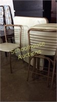 Vintage 50’s  Card Table and4 Chairs. Legs swing