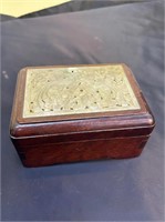 Hetian jade wooden box