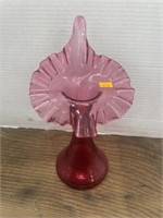 Fenton cranberry jack in the pulpit vase