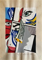 Roy Lichtenstein Mixed Media on Paper-Signed-COA