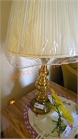 Vintage brass table lamp pair