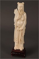 Chinese Carved Ivory Figure of Immortal,