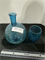 Handblown decanter and cup