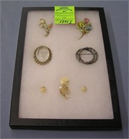 Group of high quality pins and earrings