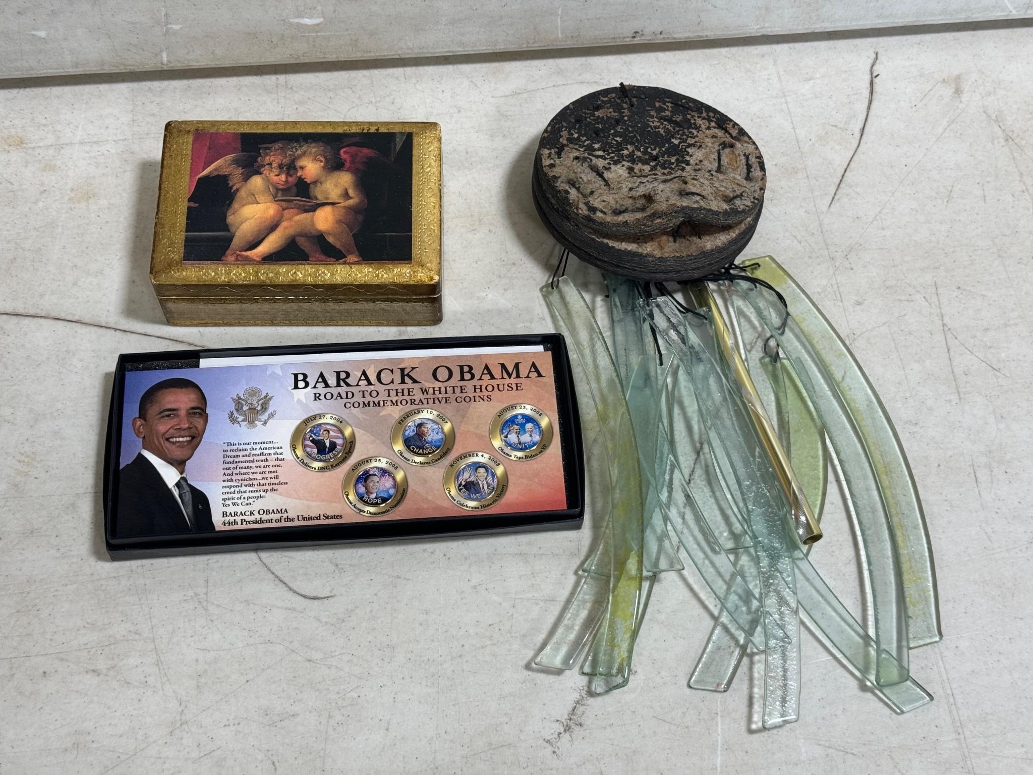 Wind Chimes, Obama Quarters, What Not Box