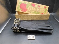 GLOVES AND WOODEN GLOVE BOX