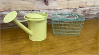 Lot of Decorative Items. Yellow Watercan and a