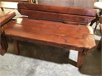 Oak Wood Amish Made Low Profile Bench