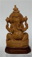 Hand Carved Wooden Ganesh Figurine