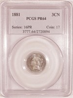 Very Choice Proof 1881 Nickel Three-Cents