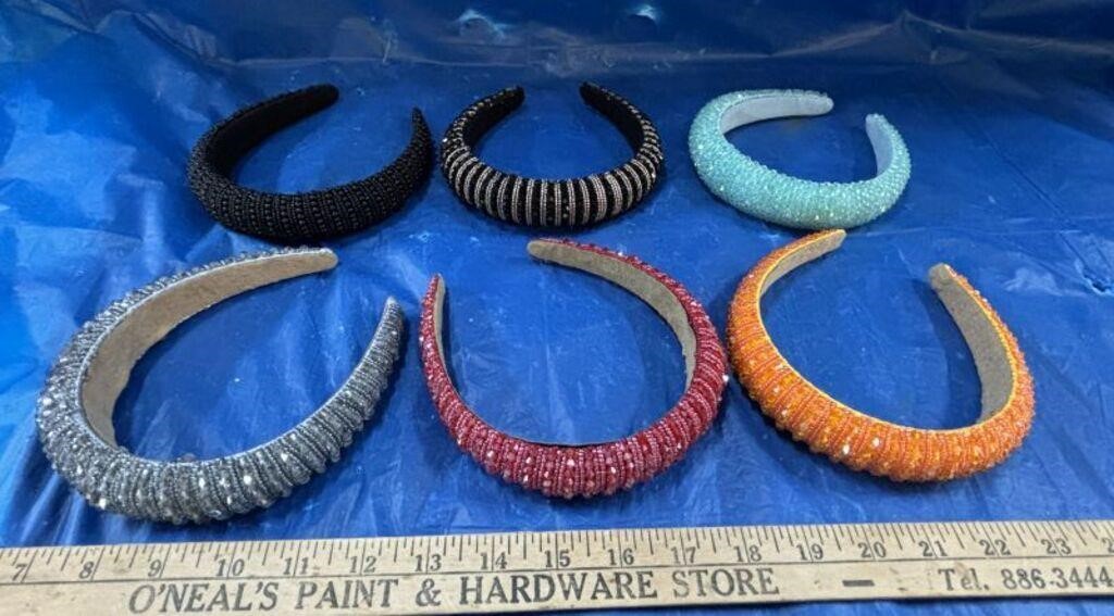 6 Assorted Beaded Hair Bands