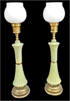 MCM PORCELAIN & BRASS TABLE LAMPS - NO SHIPPING