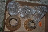 flat of glass sconces