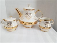 vintage rare Gibson 50th anniversary tea set