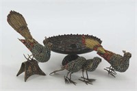 Nepalese Brass Birds & Pedestal