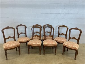 Set of 8 Antique Walnut Side Chairs