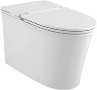 Elongated Low-Profile Toilet with Seat, White