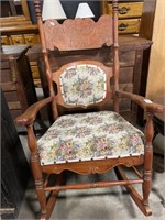 Victorian Cloth Rocking Chair.