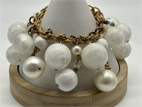 1960's Lucite & Acrylic Pearl ChaCha Bracelet