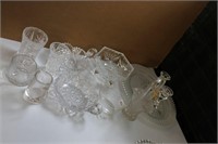 LOT OF PRESSED GLASS ITEMS