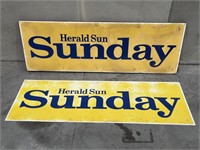 2 x Tin Sunday Herald Sun Signs 1800 x 600