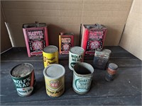 Vintage Oil Can Lot Quaker State Marvel Firestone