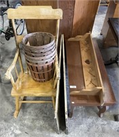 Antique Rocking Chair, Fruit Baskets.