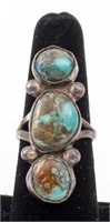Navajo Native American Silver Turquoise Ring