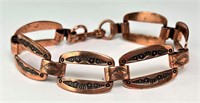 Hand Tooled Copper Bracelet/Anklet 8"
