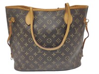 Brown Monogram Leather Tan Accents Large Tote
