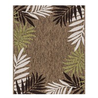 Foliar Leaf-bordered Area Rug